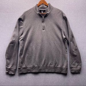 Magaschoni Dark Heather Grey Collared Quarter Zip Rayon Soft Pullover Sweater L